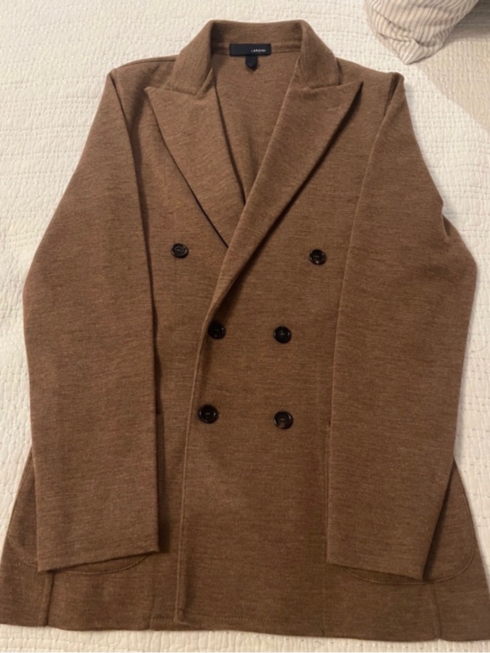 Lardini Brown Ribbed Knit Pullover